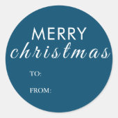 Vrolijk Kerstmis Eenvoudig Van Naam Gift Ronde Sticker (Voorkant)
