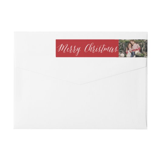Vrolijk Kerstmis Eenvoudig Wit Manuscript Return A (Achterkant)