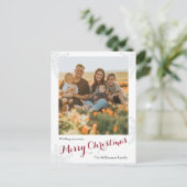 Vrolijk Kerstmis Eenvoudige Aangepaste Familie Fot Feestdagenkaart (Staand voorkant)