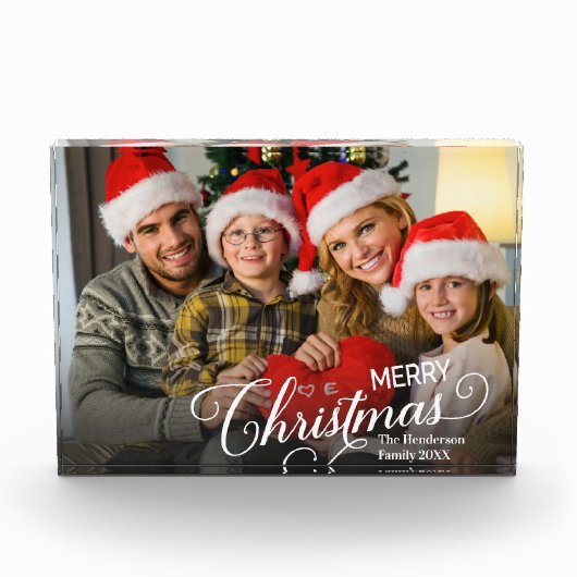 Vrolijk Kerstmis Eenvoudige Aangepaste Foto (Voorkant)