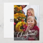 Vrolijk Kerstmis Eenvoudige Aangepaste Foto Bedankkaart (Voorkant / Achterkant)