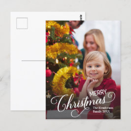 Vrolijk Kerstmis Eenvoudige Aangepaste Foto Briefkaart