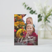 Vrolijk Kerstmis Eenvoudige Aangepaste Foto Briefkaart (Staand voorkant)