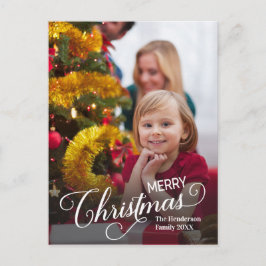 Vrolijk Kerstmis Eenvoudige Aangepaste Foto Briefkaart