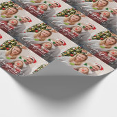 Vrolijk Kerstmis Eenvoudige Aangepaste Foto Cadeaupapier (Hoek)