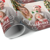 Vrolijk Kerstmis Eenvoudige Aangepaste Foto Cadeaupapier (Rol Hoek)