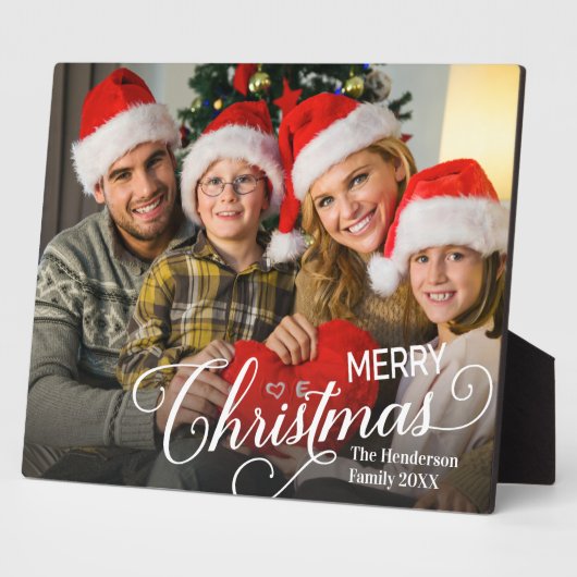 Vrolijk Kerstmis Eenvoudige Aangepaste Foto Fotoplaat (Zijkant)