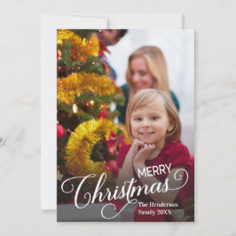 Vrolijk Kerstmis Eenvoudige Aangepaste Foto Kaart
