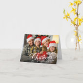 Vrolijk Kerstmis Eenvoudige Aangepaste Foto Kaart (Gele Bloem)