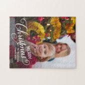 Vrolijk Kerstmis Eenvoudige Aangepaste Foto Legpuzzel (Horizontaal)