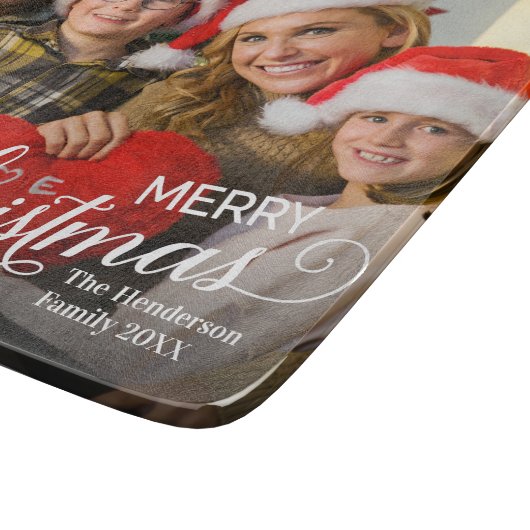 Vrolijk Kerstmis Eenvoudige Aangepaste Foto Snijplank (Hoek)
