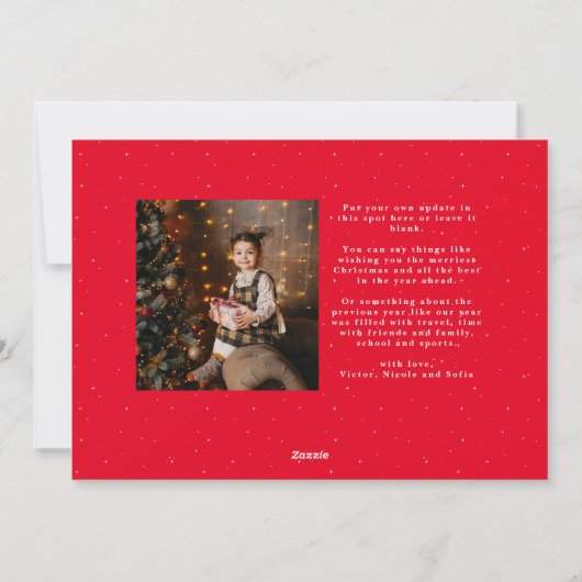 Vrolijk Kerstmis eenvoudige elegante script foto Feestdagenkaart (Achterkant)