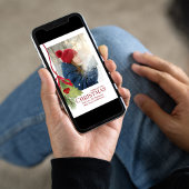 Vrolijk Kerstmis Eenvoudige Foto Rode Holly bessen Feestdagenkaart