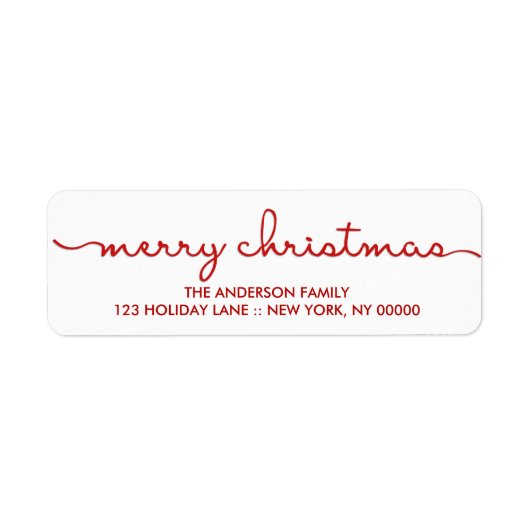 Vrolijk Kerstmis Eenvoudige Hand Lettered Script L Etiket (Voorkant)