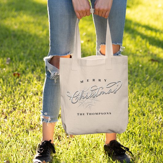 Vrolijk Kerstmis Eenvoudige Kalligrafie Schattigee Tote Bag