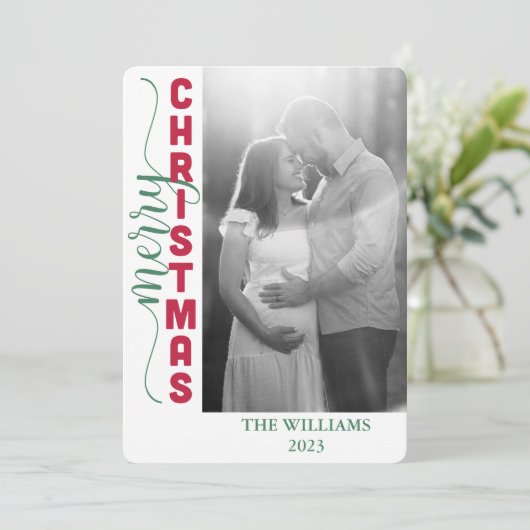 Vrolijk Kerstmis Eenvoudige Kerstmis Kaart (Staand voorkant)