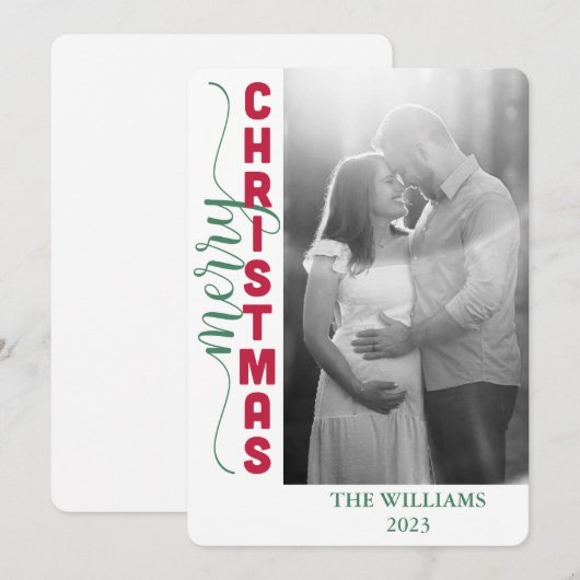 Vrolijk Kerstmis Eenvoudige Kerstmis Kaart (Voorkant / Achterkant)