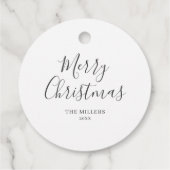 Vrolijk Kerstmis Eenvoudige Minimalist Bedankjes Labels (Achterkant)