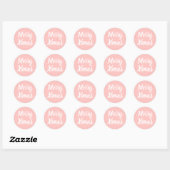 Vrolijk Kerstmis eenvoudige minimalistische pastel Ronde Sticker (Vel)