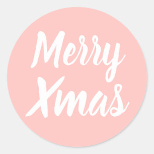 Vrolijk Kerstmis eenvoudige minimalistische pastel Ronde Sticker