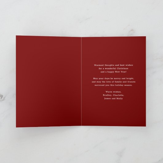 Vrolijk Kerstmis Eenvoudige Moderne Coquette Bow F Feestdagen Kaart (Binnen)