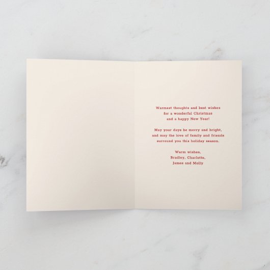 Vrolijk Kerstmis Eenvoudige Moderne Coquette Bow F Feestdagen Kaart (Binnen)