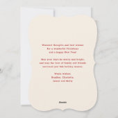 Vrolijk Kerstmis Eenvoudige Moderne Coquette Bow F Feestdagenkaart (Achterkant)