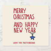 Vrolijk Kerstmis Eenvoudige Moderne Typografie Bier Etiket (Enkel label)