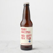 Vrolijk Kerstmis Eenvoudige Moderne Typografie Bier Etiket (Voorkant)
