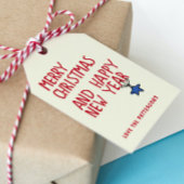 Vrolijk Kerstmis Eenvoudige Moderne Typografie Cadeaulabel