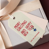 Vrolijk Kerstmis Eenvoudige Moderne Typografie Cadeaulabel