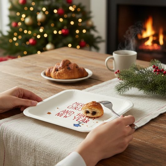 Vrolijk Kerstmis Eenvoudige Moderne Typografie Papieren Bordje