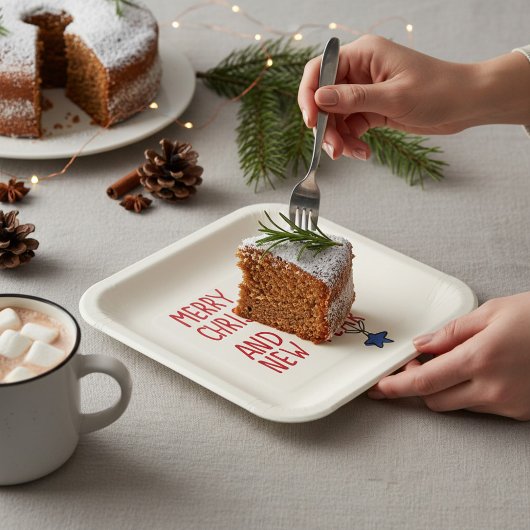 Vrolijk Kerstmis Eenvoudige Moderne Typografie Papieren Bordje