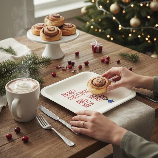 Vrolijk Kerstmis Eenvoudige Moderne Typografie Papieren Bordje