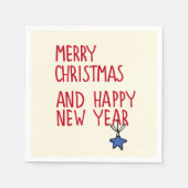 Vrolijk Kerstmis Eenvoudige Moderne Typografie Servet (Voorkant)