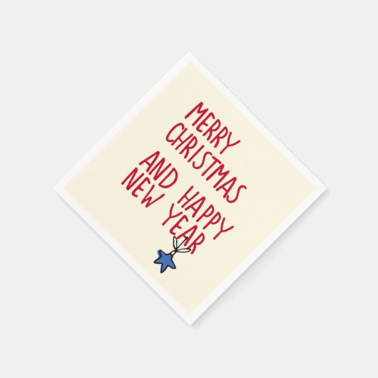 Vrolijk Kerstmis Eenvoudige Moderne Typografie Servet (Hoek)