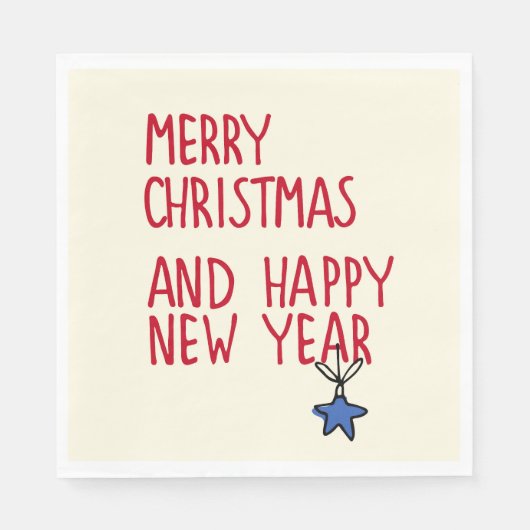 Vrolijk Kerstmis Eenvoudige Moderne Typografie Servet (Voorkant)