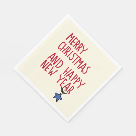 Vrolijk Kerstmis Eenvoudige Moderne Typografie Servet (Hoek)