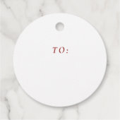 Vrolijk Kerstmis eenvoudige rode gepersonaliseerde Bedankjes Labels (Achterkant)