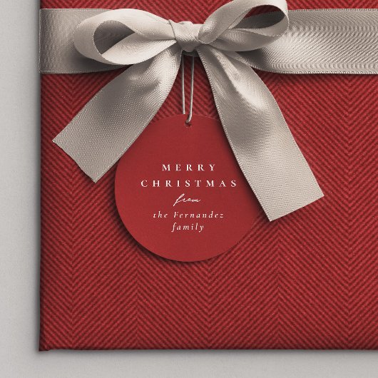 Vrolijk Kerstmis eenvoudige rode gepersonaliseerde Bedankjes Labels