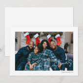 Vrolijk Kerstmis Eenvoudige Typografie Foto Feestdagenkaart (Voorkant / Achterkant)