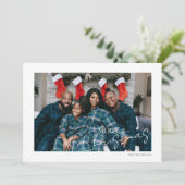 Vrolijk Kerstmis Eenvoudige Typografie Foto Feestdagenkaart (Staand voorkant)
