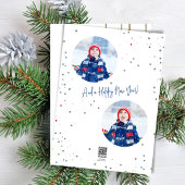 Vrolijk Kerstmis Eenvoudige Waterverf Ornamenten F Feestdagenkaart