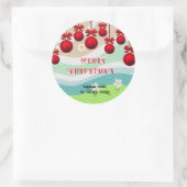 VROLIJK KERSTMIS ELEGANT CHIQUE RETOURADRES FANCY RONDE STICKER (Tas)