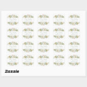 Vrolijk Kerstmis Elegant Custom Greenery Vierkante Sticker (Vel)