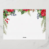 Vrolijk Kerstmis Elegant Goud Script Bloemen Blad Folie Feestdagenkaart (Achterkant)