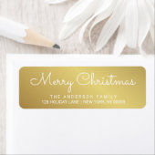 Vrolijk Kerstmis Elegant Gouden Hand Lettered Labe Etiket (Insitu)
