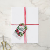 Vrolijk Kerstmis Elegant Groen Berry krans Cadeaulabel (Met Touw)