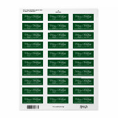 Vrolijk Kerstmis Elegant Kalligrafie Script Groen Etiket (Full Sheet)