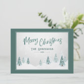 Vrolijk Kerstmis Elegant Land Winter Kunst Scène Feestdagenkaart (Staand voorkant)